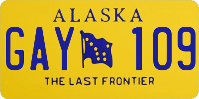 AK license plate GAY109