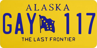 AK license plate GAY117