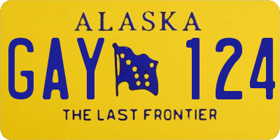 AK license plate GAY124