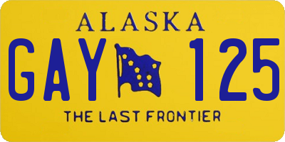 AK license plate GAY125