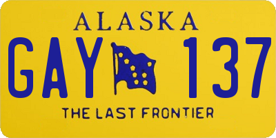 AK license plate GAY137