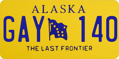 AK license plate GAY140
