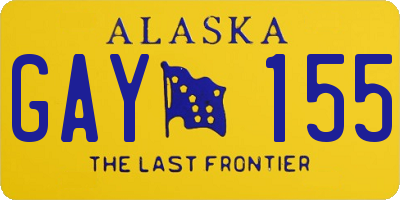 AK license plate GAY155