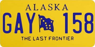 AK license plate GAY158