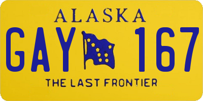 AK license plate GAY167