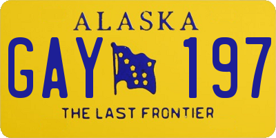 AK license plate GAY197
