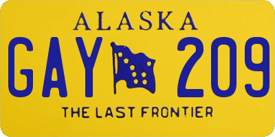 AK license plate GAY209