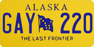 AK license plate GAY220