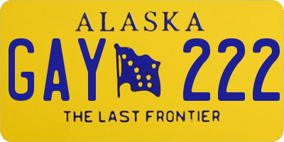 AK license plate GAY222