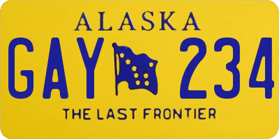 AK license plate GAY234