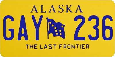 AK license plate GAY236