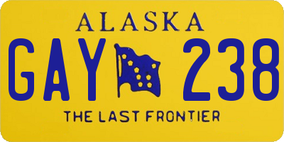 AK license plate GAY238