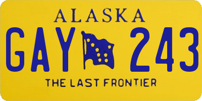 AK license plate GAY243