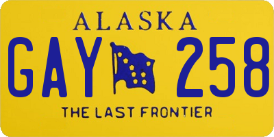 AK license plate GAY258