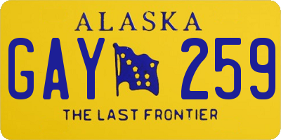 AK license plate GAY259