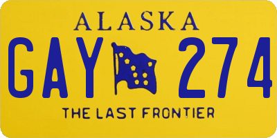 AK license plate GAY274