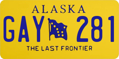 AK license plate GAY281