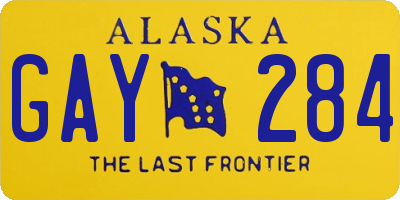 AK license plate GAY284