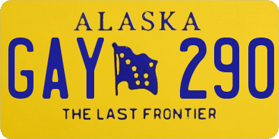 AK license plate GAY290