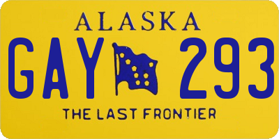 AK license plate GAY293