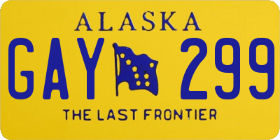 AK license plate GAY299