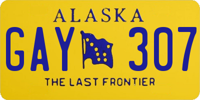 AK license plate GAY307