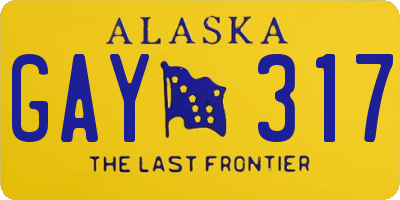 AK license plate GAY317