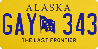 AK license plate GAY343