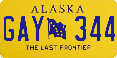 AK license plate GAY344