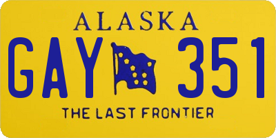 AK license plate GAY351