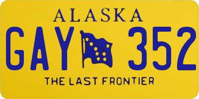 AK license plate GAY352