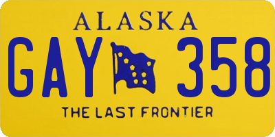 AK license plate GAY358