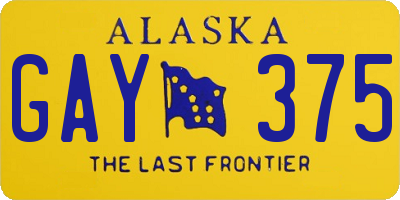 AK license plate GAY375