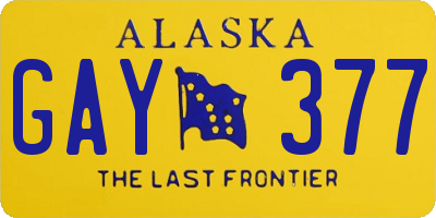 AK license plate GAY377