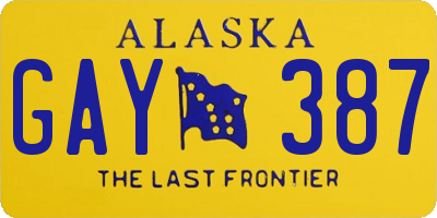 AK license plate GAY387