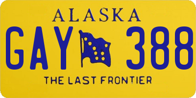 AK license plate GAY388