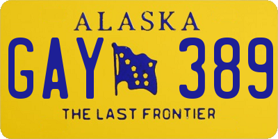 AK license plate GAY389