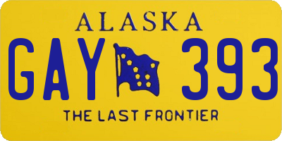 AK license plate GAY393