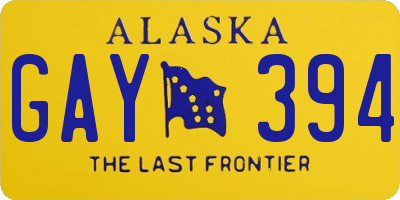 AK license plate GAY394