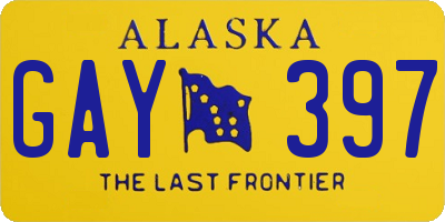 AK license plate GAY397