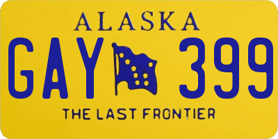AK license plate GAY399