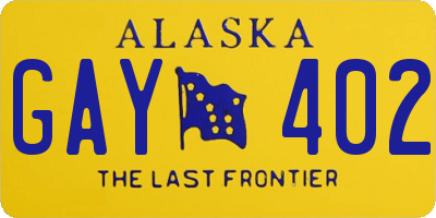AK license plate GAY402