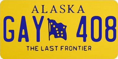 AK license plate GAY408