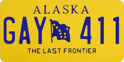 AK license plate GAY411