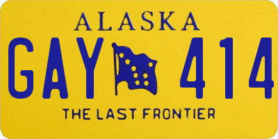 AK license plate GAY414