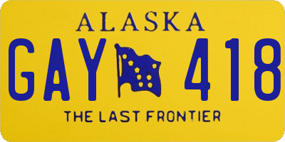 AK license plate GAY418