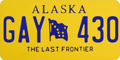 AK license plate GAY430
