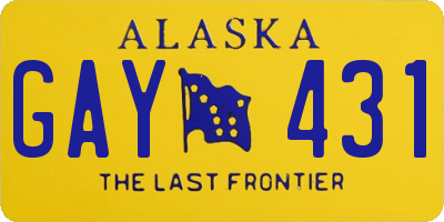 AK license plate GAY431