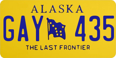 AK license plate GAY435