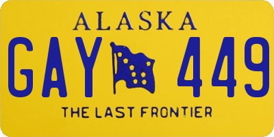 AK license plate GAY449